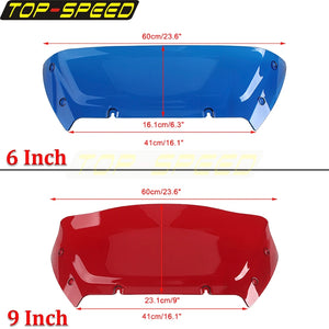 Pare-brise fendu bleu pour Harley Road Glide - vue 2