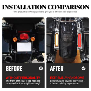 Feu LED noir de remplissage entre garde-boue et sacoche de moto Harley-Davidson - vue 2