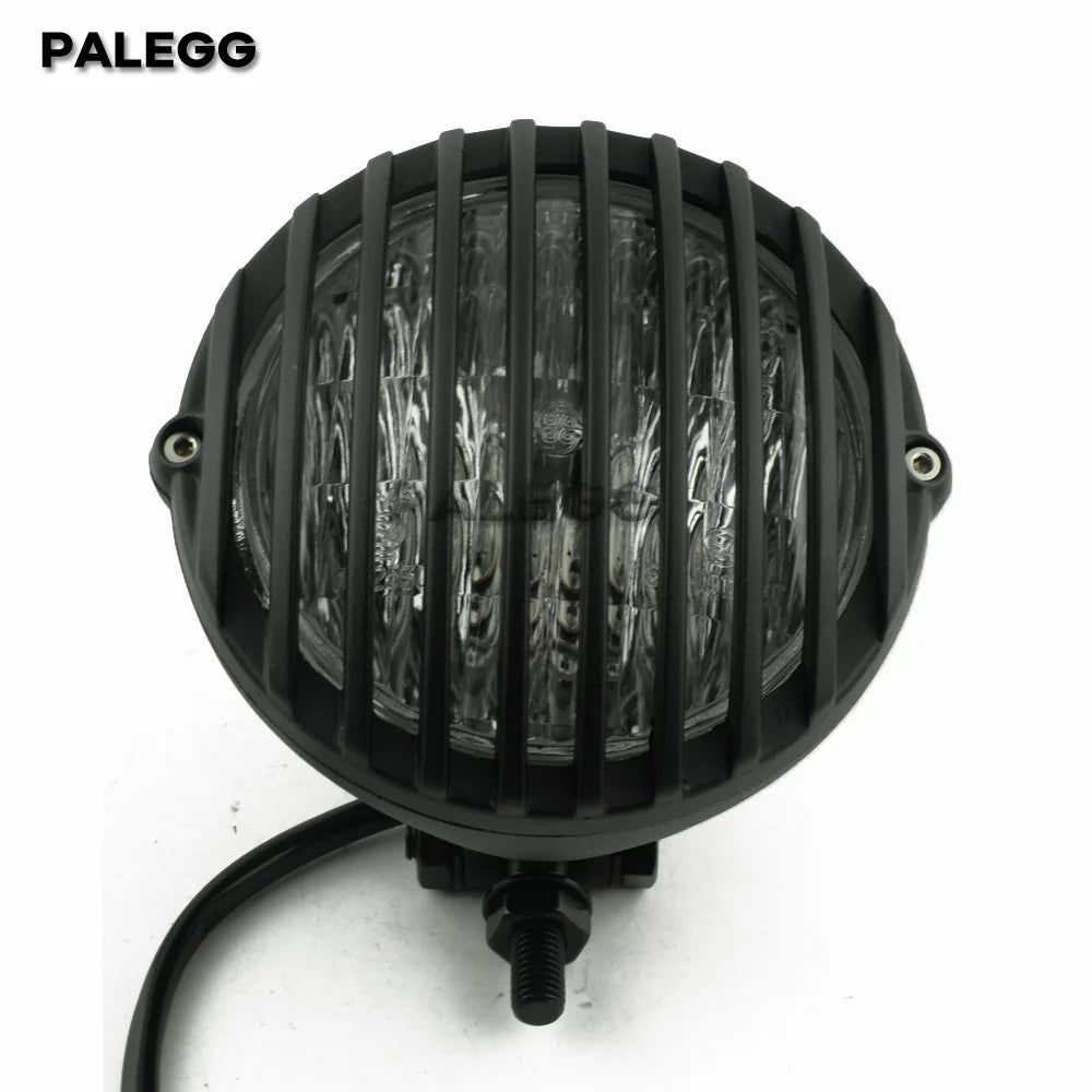 Phare rétro à grille pour Harley chopper bobber - vue 3