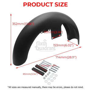 Garde-boue avant enveloppant en acier pour Harley Touring 19 pouces - vue 2