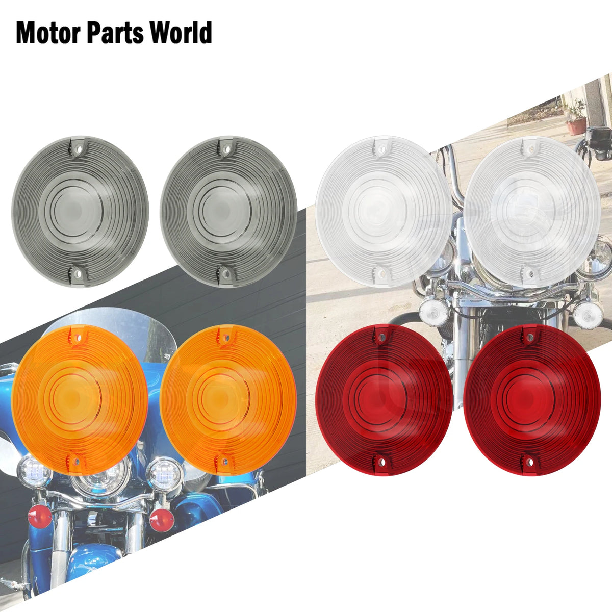 Cabochons de clignotants plats pour Harley Touring Softail - vue 1