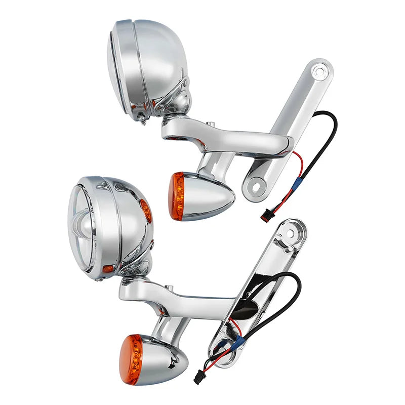 Feux additionnels LED 4,5 pouces avec support pour Harley Touring Electra Glide, Road King - vue 4