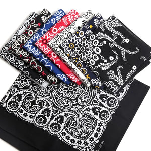 Bandana carré en coton motif cachemire - vue 4