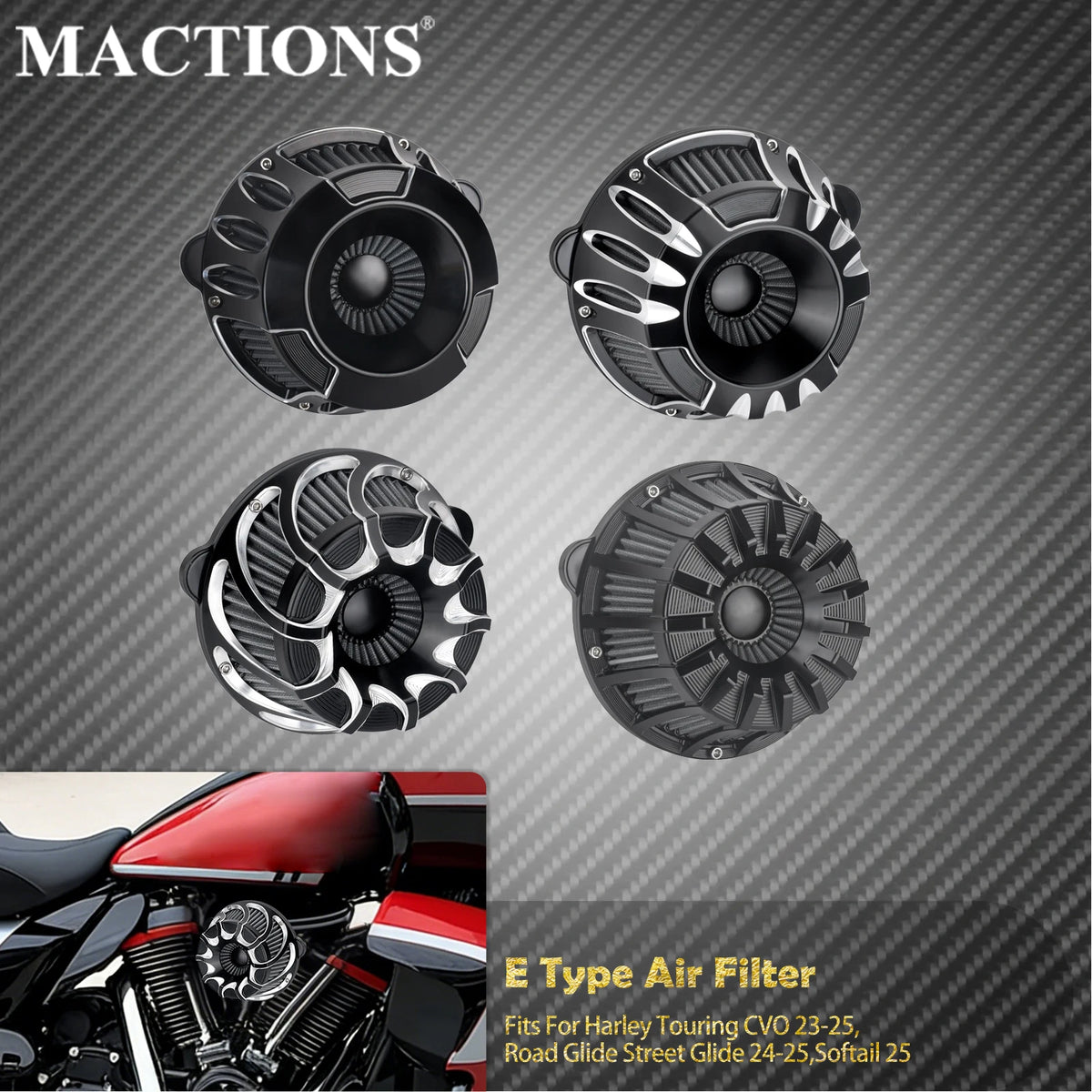 Filtre à air élément gris - Harley Touring CVO Road Glide, Street Glide, Softail Breakout 2023-2025 – photo 1/10