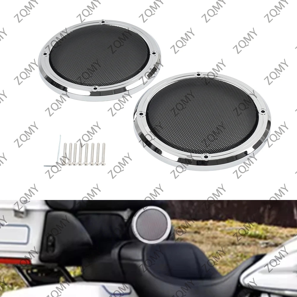 Grilles maillées de haut-parleurs arrière chromées pour Harley-Davidson Electra Glide et Road Glide FLHTCU/FLHTK - vue 2