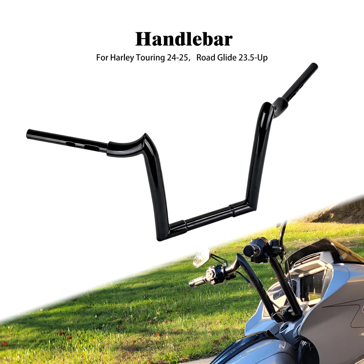 Guidon noir 14 pouces pour Harley-Davidson Touring Road Glide - vue 8