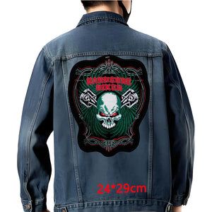 Grand écusson dorsal brodé style biker moto pour blouson - vue 34