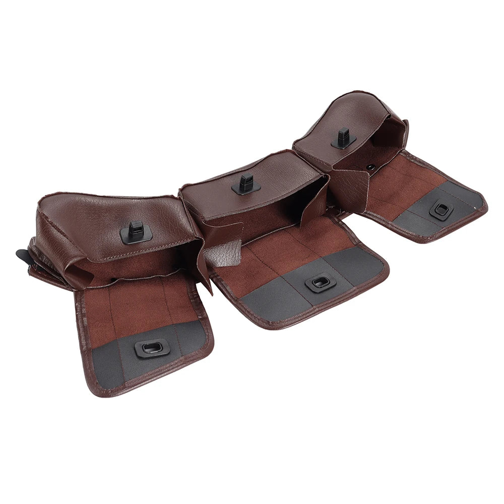 Sacoche de Pare-Brise Noire 3 Poches en Cuir PU pour Harley Electra Street Glide Touring 1996-2013 - vue 4