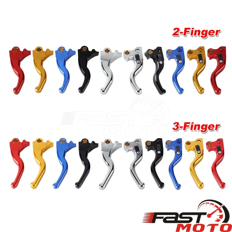 Paire de leviers de frein et d'embrayage noirs pour moto Harley-Davidson Dyna - vue 2