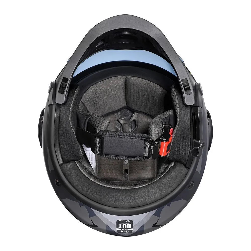 Casque moto modulable rétro double écran, vue de trois quarts - vue 5