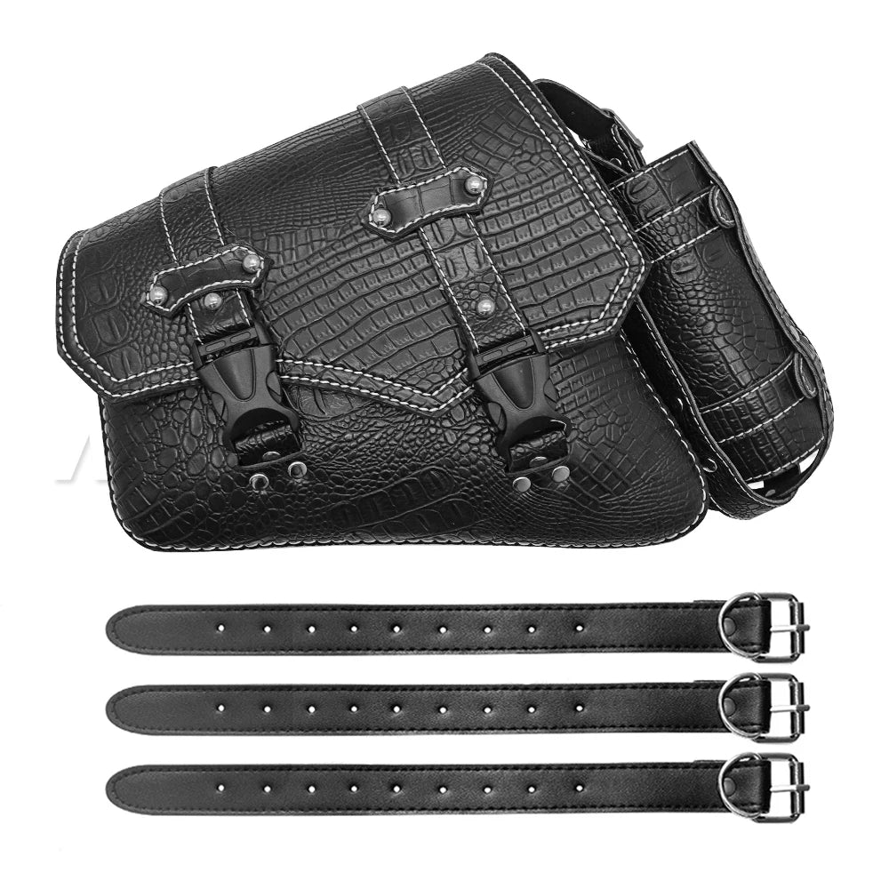 Sacoche de bras oscillant noire côté gauche fixée sur une Harley-Davidson Softail - vue 11