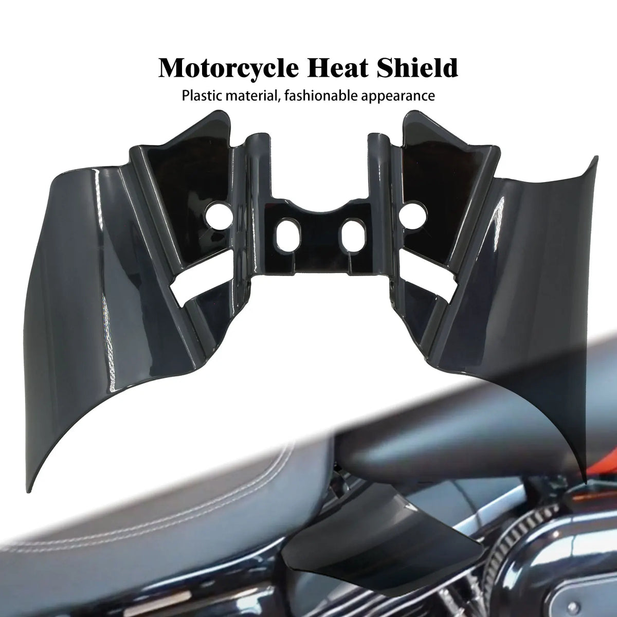 Déflecteur thermique de selle noir en ABS pour Harley-Davidson Dyna - vue 1