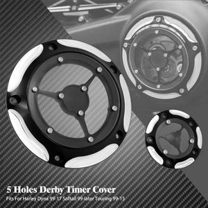 Cache derby et cache timer 5 trous pour Harley Dyna Softail Touring - vue 9