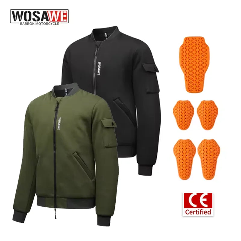 Blouson bomber moto homme WOSAWE noir hiver - vue 1