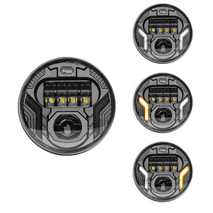 Phare LED style X 5,75 pouces avec feu de jour ambre pour moto rétro Harley Sportster et Scout - vue 16