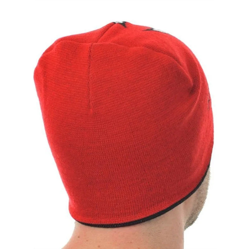 Bonnet en tricot noir motif croix streetwear - vue 2