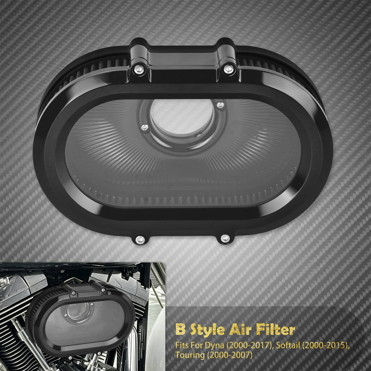 Filtre à Air avec Anneaux Décoratifs Interchangeables - Harley-Davidson Touring, Softail, Dyna, Sportster, Trike – photo 16/26