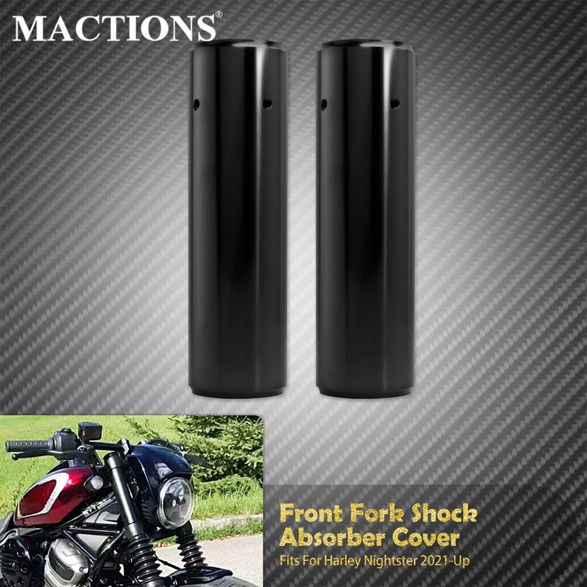 Caches de fourche avant (fork boot slider) - Harley Nightster RH975 2021, 2023, 2024 et + – photo 1/6