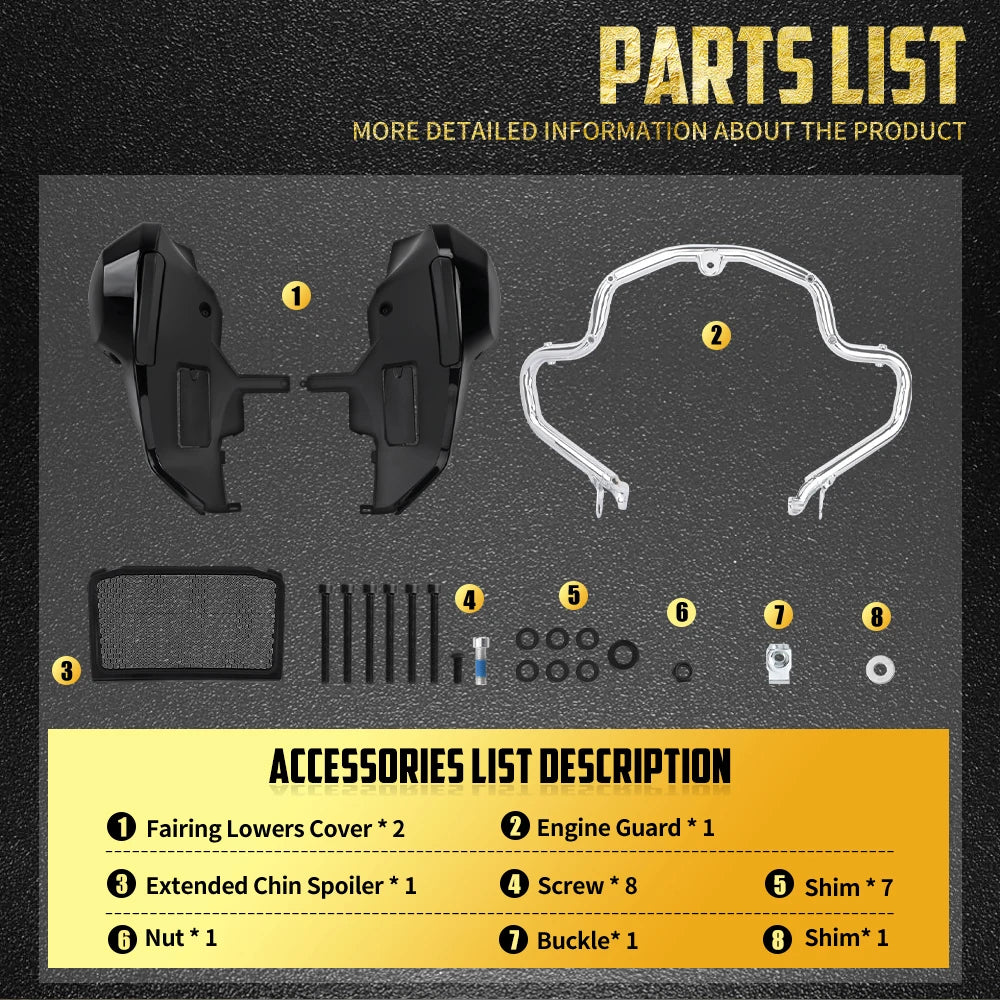 Kit Bas de Carénage + Crash Bar Moteur et Supports - Harley-Davidson Touring CVO Road Glide 2023-2025, FLHX 2024 et plus – photo 9/9