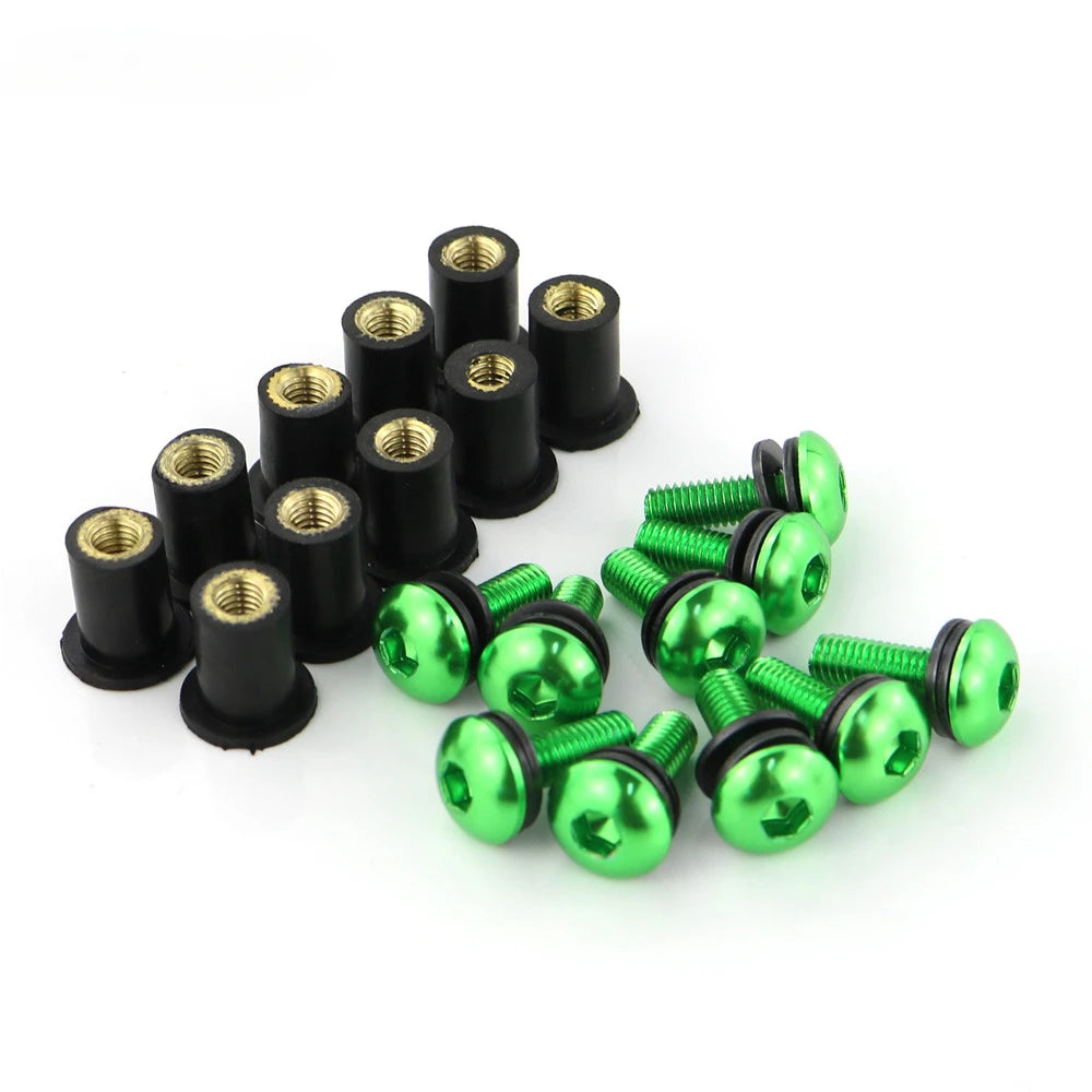 Kit d'écrous caoutchouc colorés pour fixation de pare-brise moto - vue 7