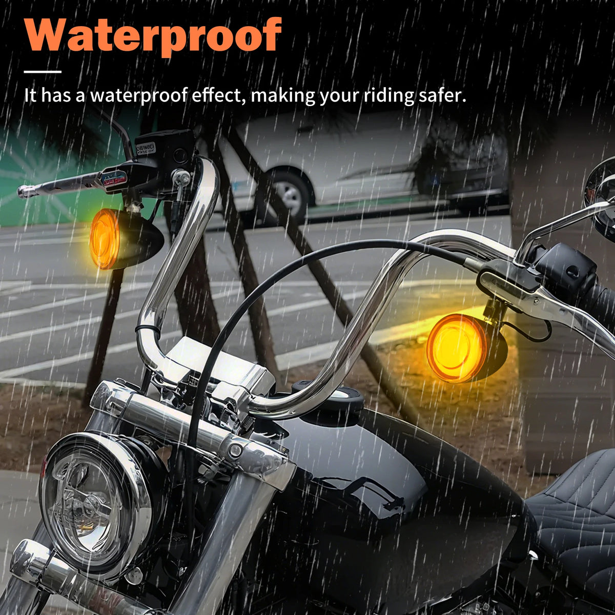 Paire de clignotants LED bullet noirs avec kit de déport pour Harley-Davidson - vue 5