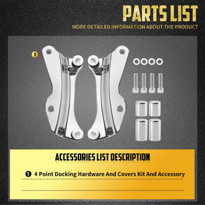 Kit de Fixation 4 Points (Docking Hardware) pour Porte-Bagages - Harley-Davidson Touring 2014-2025 – photo 6/10