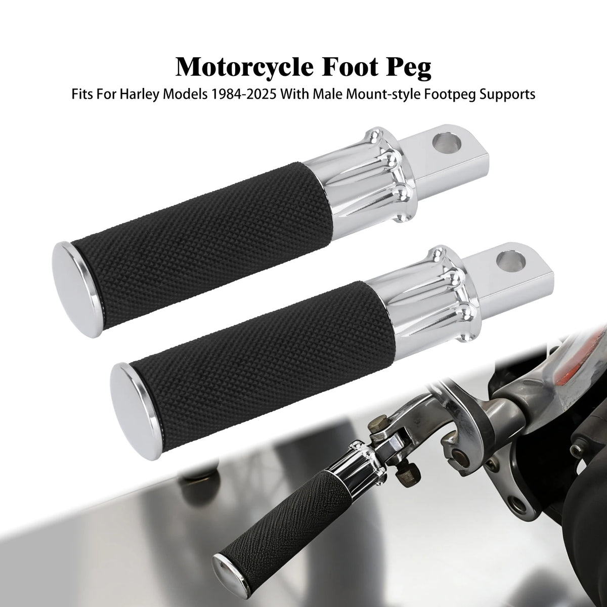 Repose-pieds passager chromé pour Harley-Davidson - vue 7