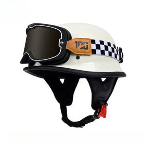 Casque moto demi-jet vintage simili cuir - vue produit - vue 17