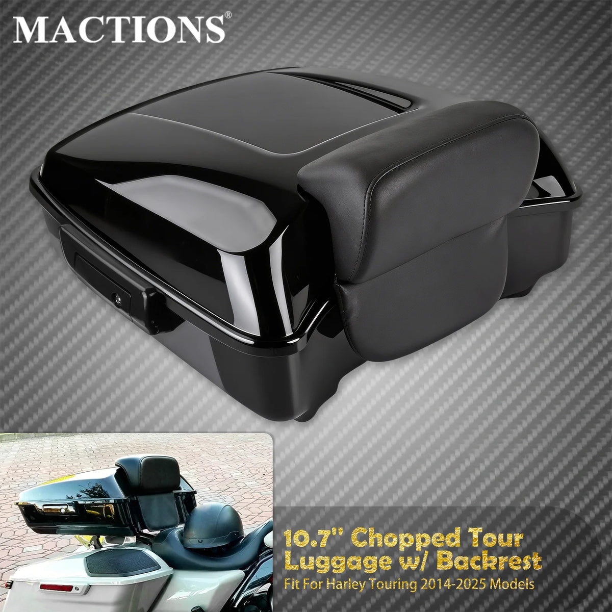 Malle Arrière (Top Case) 10.7" avec Dossier - Harley-Davidson Touring 2014-2025 – photo 1/8