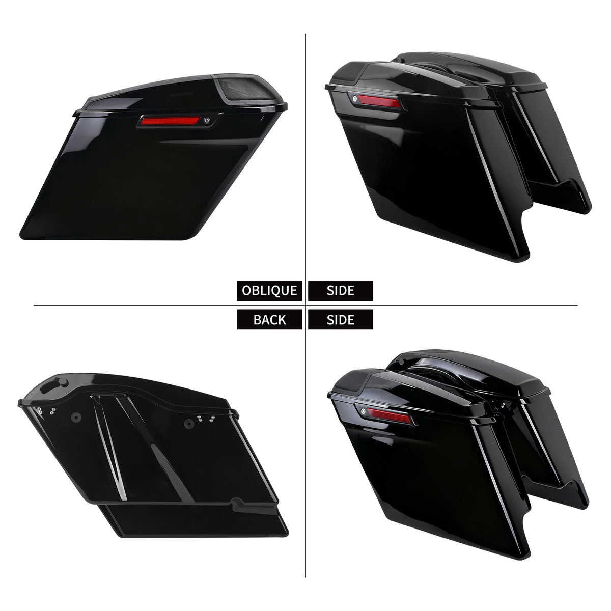 Sacoches Rigides Étirées 5 pouces avec Grilles Haut-Parleur - Harley-Davidson Touring Road, Street Glide, FLHR 2014-2024 – photo 3/8