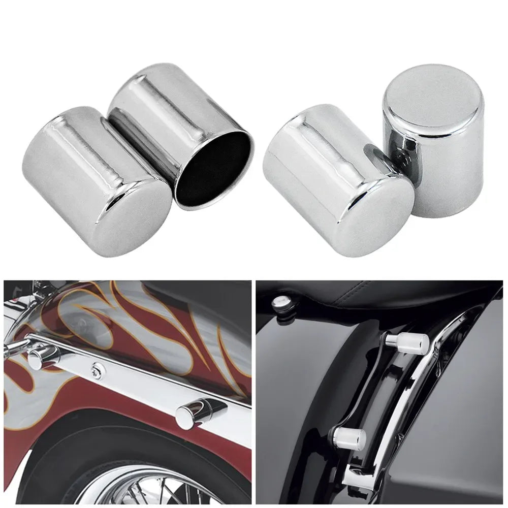 Cache chromé magnétique sur un point d'ancrage de moto Harley-Davidson - vue 8