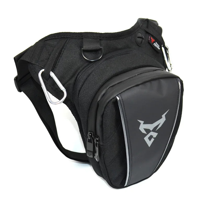 Sac banane moto noir porté à la cuisse - vue - vue 19