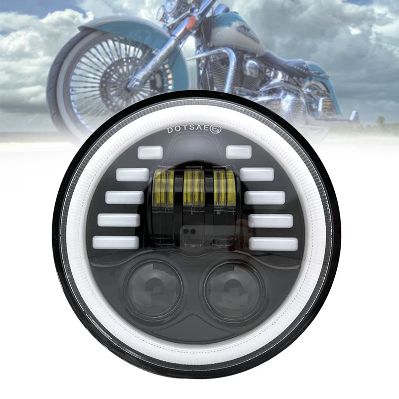 Phare LED noir 5,75 pouces avec feu de jour 40W pour Harley Sportster 883 et XL883 - vue 4