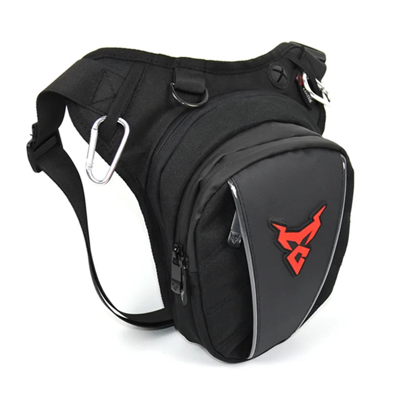 Sac banane moto noir porté à la cuisse - vue - vue 10