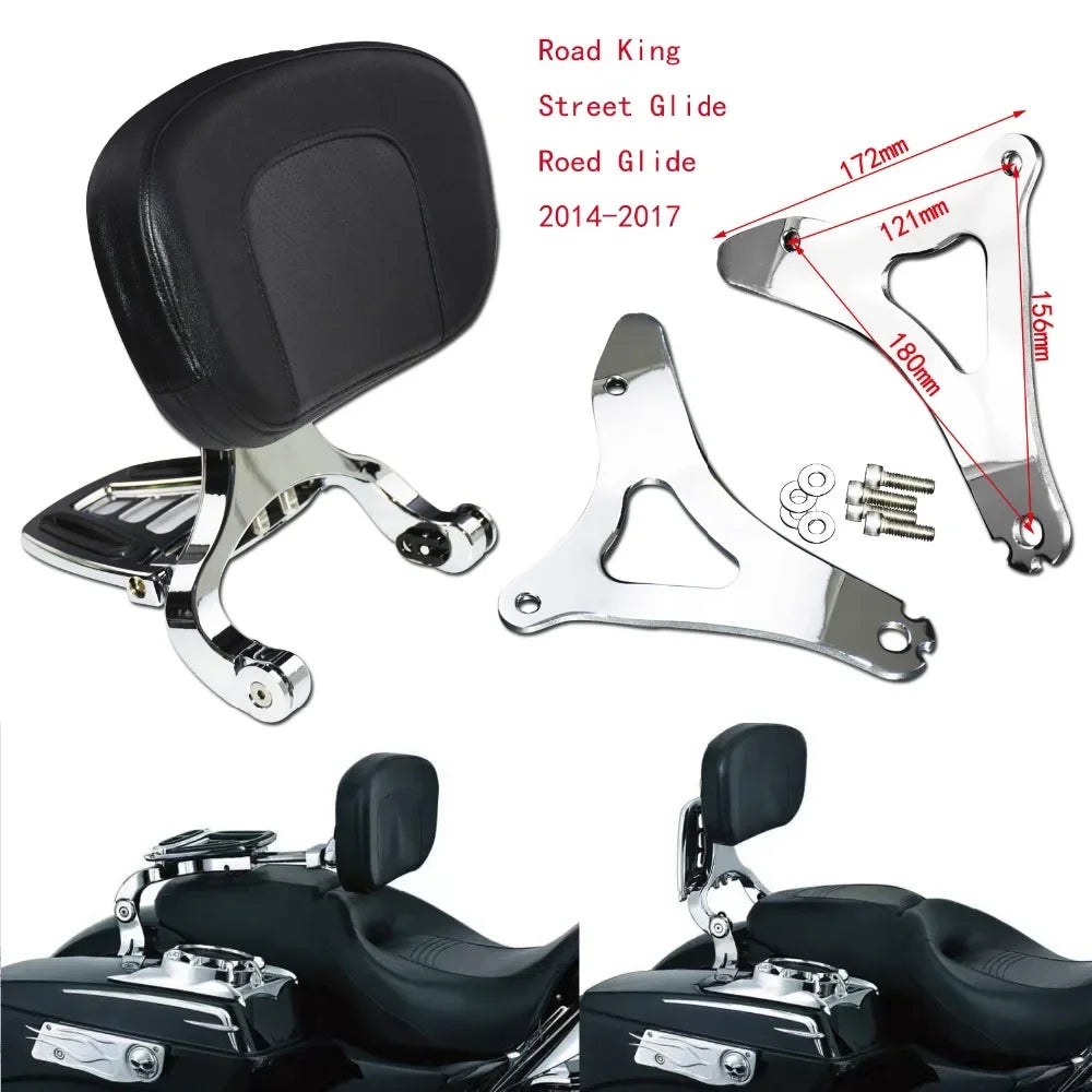 Dossier conducteur/passager réglable (sissy bar) noir/chrome pour Harley-Davidson Softail Breakout, Touring 2009-2017 – photo 5/27
