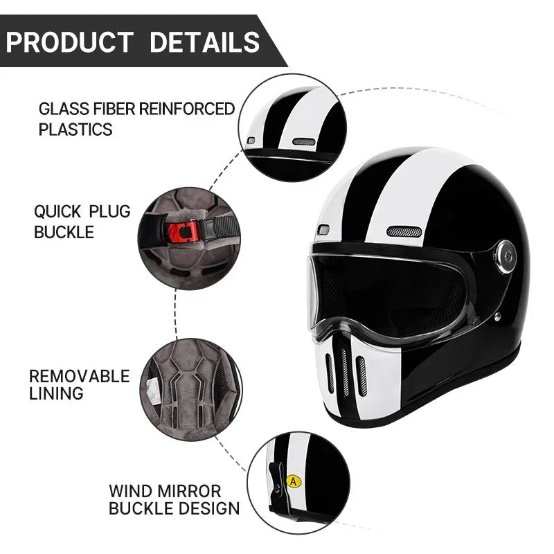 Casque moto intégral noir aérodynamique - vue de profil - vue 4