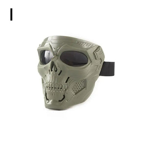 Masque de moto tête de mort rétro noir style biker - vue 13