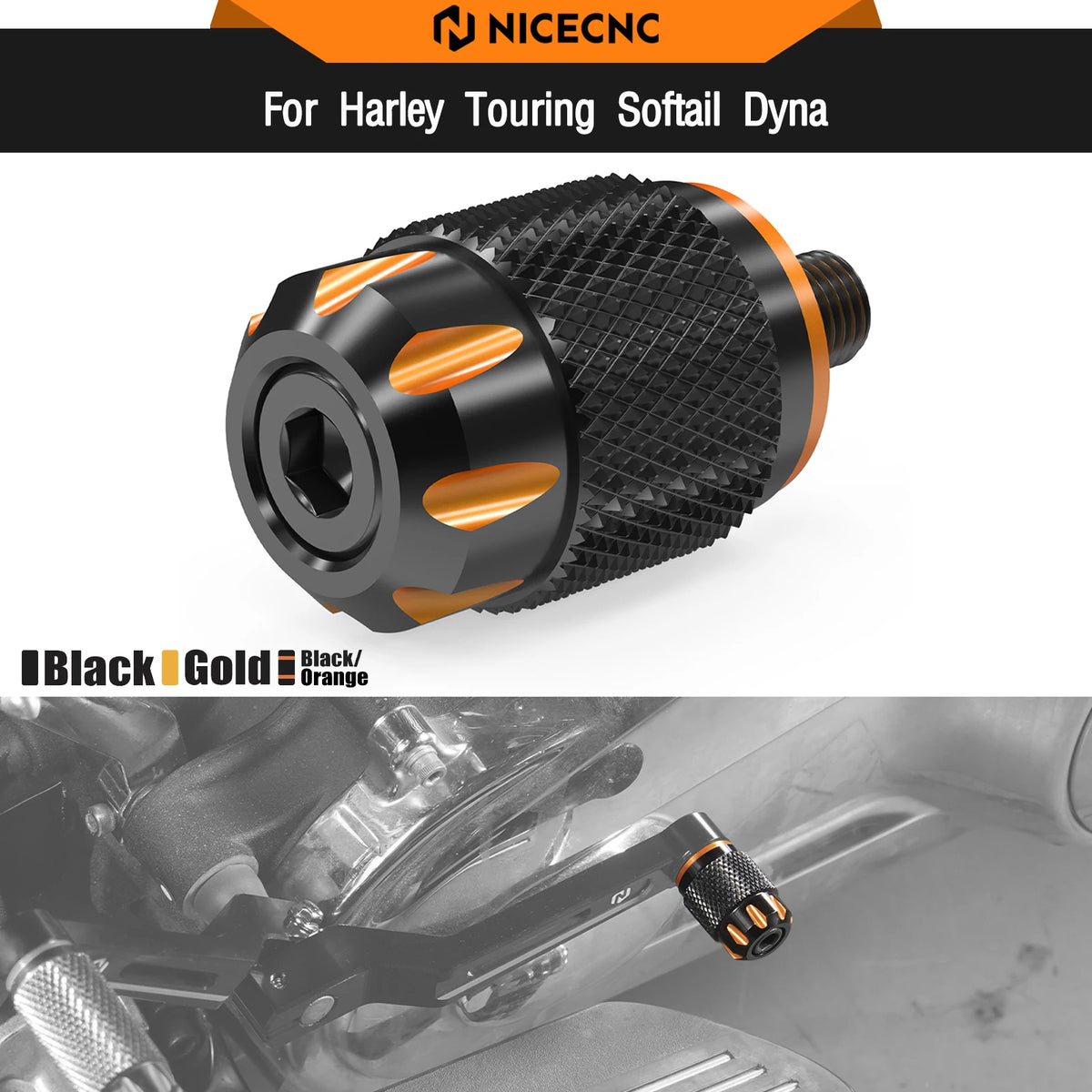 Levier de Sélecteur Court (Shorty Shifter) CNC pour Harley Touring, Softail, Sportster, V-Rod – photo 1/9