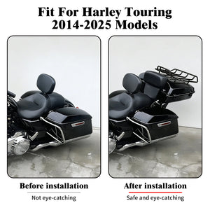 Valise de tourisme tronquée 27 cm avec dossier et porte-bagages pour Harley Touring - vue 2