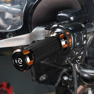 Poignées de guidon aluminium moletées pour Harley Touring Softail - vue 2