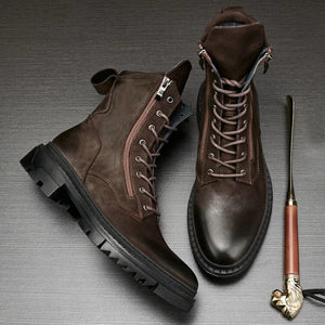 Bottes cuir rétro style motard - vue 3