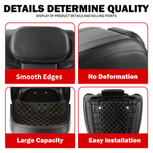 Top case moto noir étanche avec dossier passager et serrure - vue 5