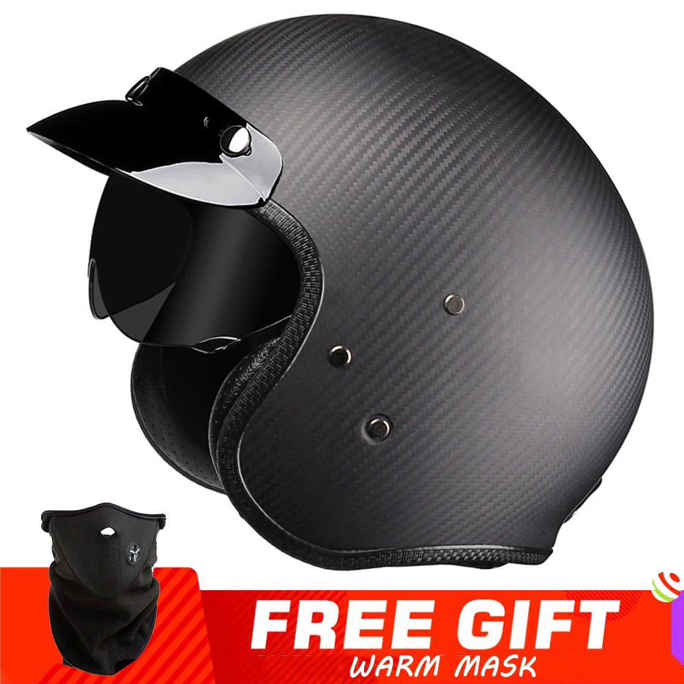 Casque moto jet carbone - vue trois-quarts - vue 11