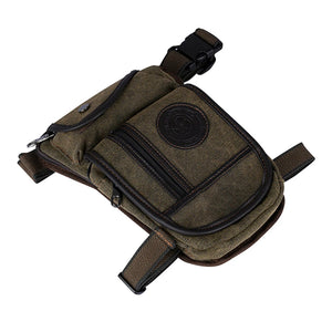 Sacoche de cuisse en toile marron pour moto - vue de face - vue 4