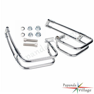 Arceau chromé double rail de protection de sacoche Harley - vue 4