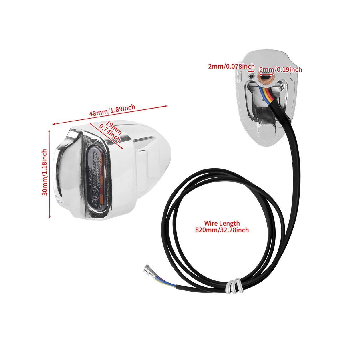 Clignotants LED arrière homologués E-Mark (position/stop) pour Harley Dyna 2000-2017 et Softail 2000-2025 - vue 6