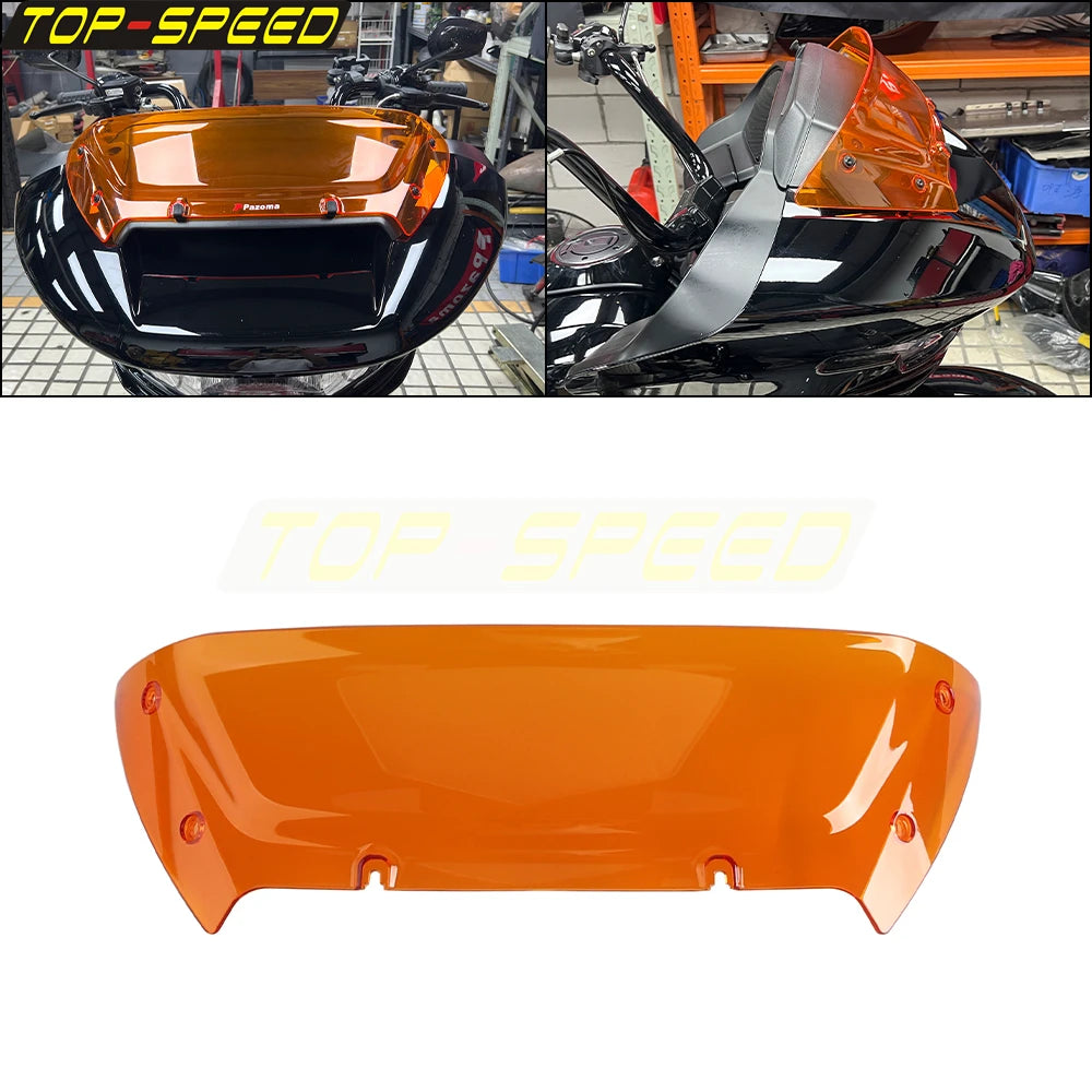 Pare-brise fendu bleu pour Harley Road Glide - vue 7