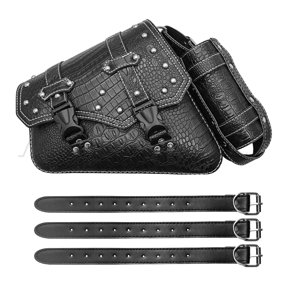 Sacoche de bras oscillant noire fixée sur le bras oscillant d'une Harley-Davidson - vue 7