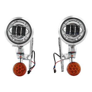 Feux additionnels LED 4,5 pouces avec support pour Harley Touring Electra Glide, Road King - vue 8