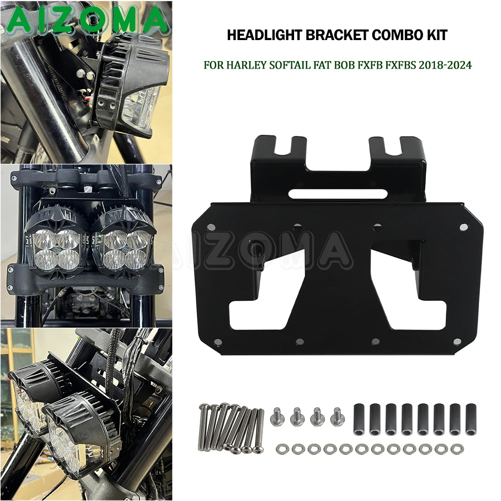 Kit de fixation de phares additionnels pour Harley Softail Fat Bob M8 114 – photo 1/7